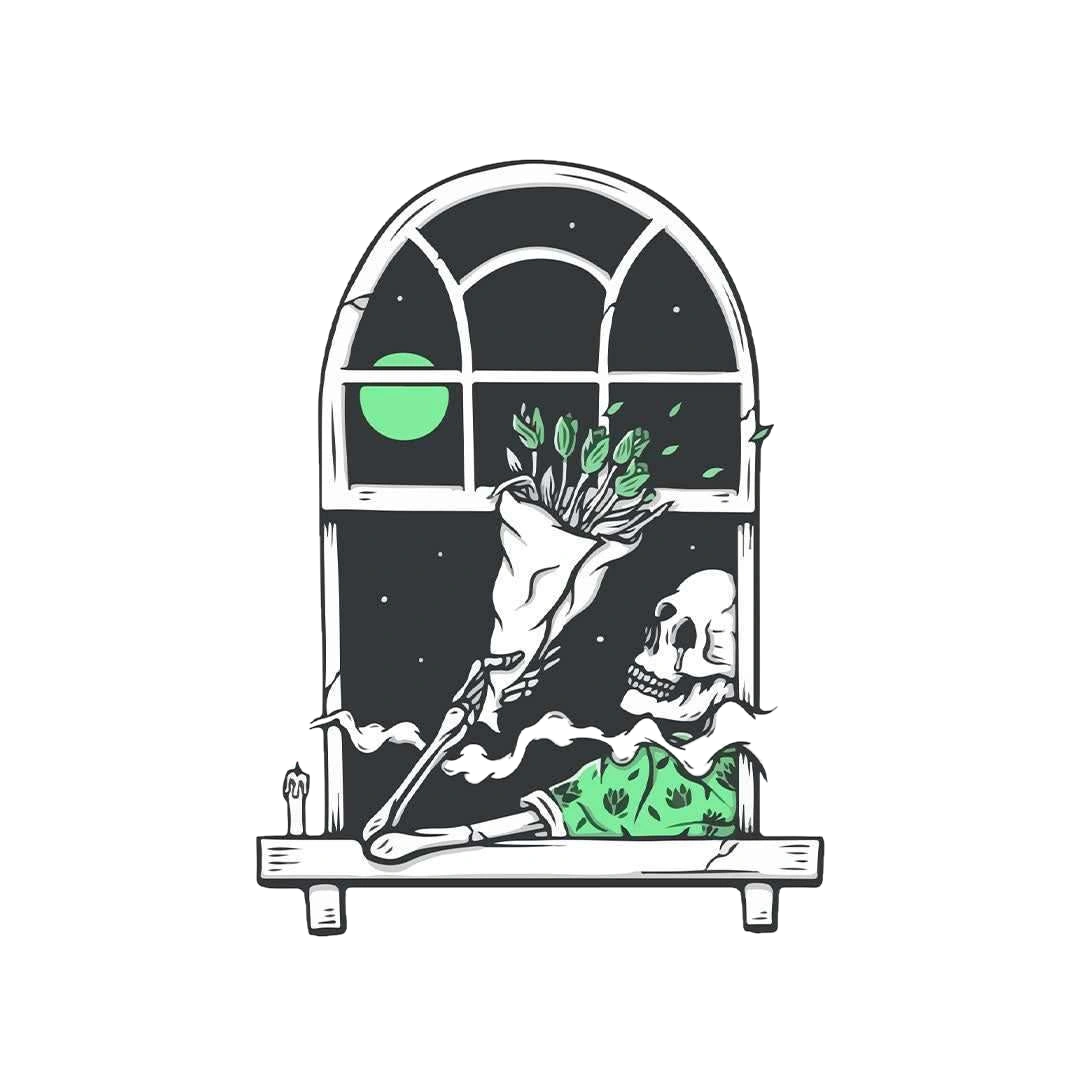 Flowers for the dead sticker